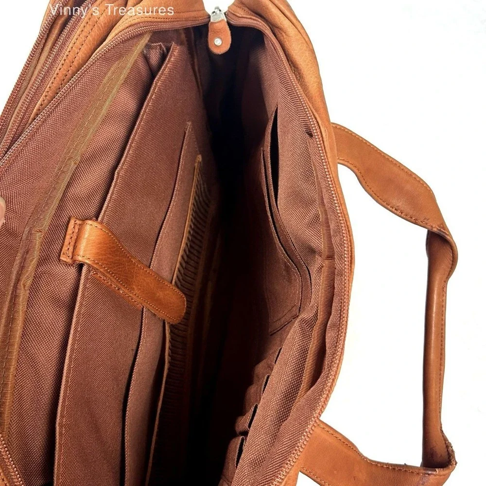Canyon Outback 90s Absolut Vodka Tan Leather Briefcase Bag NWT